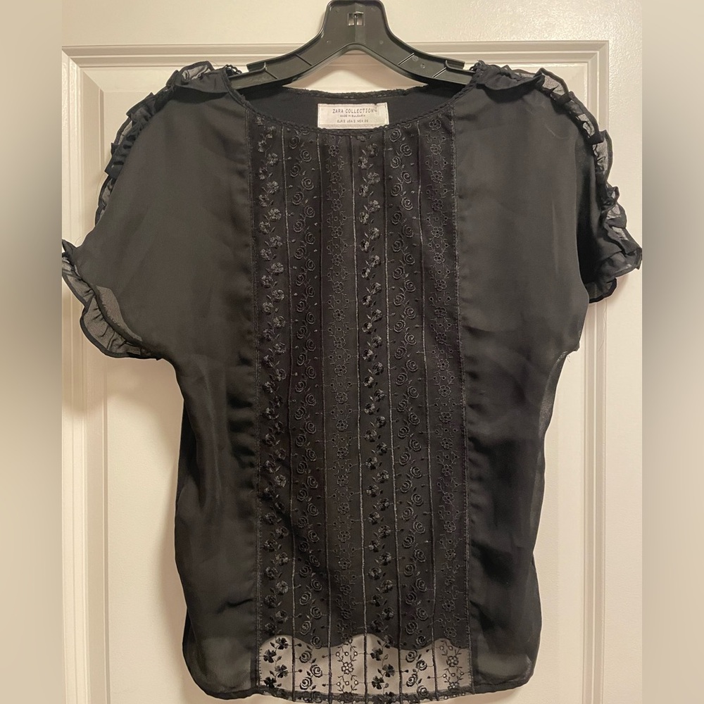 Black Zara short sleeve top